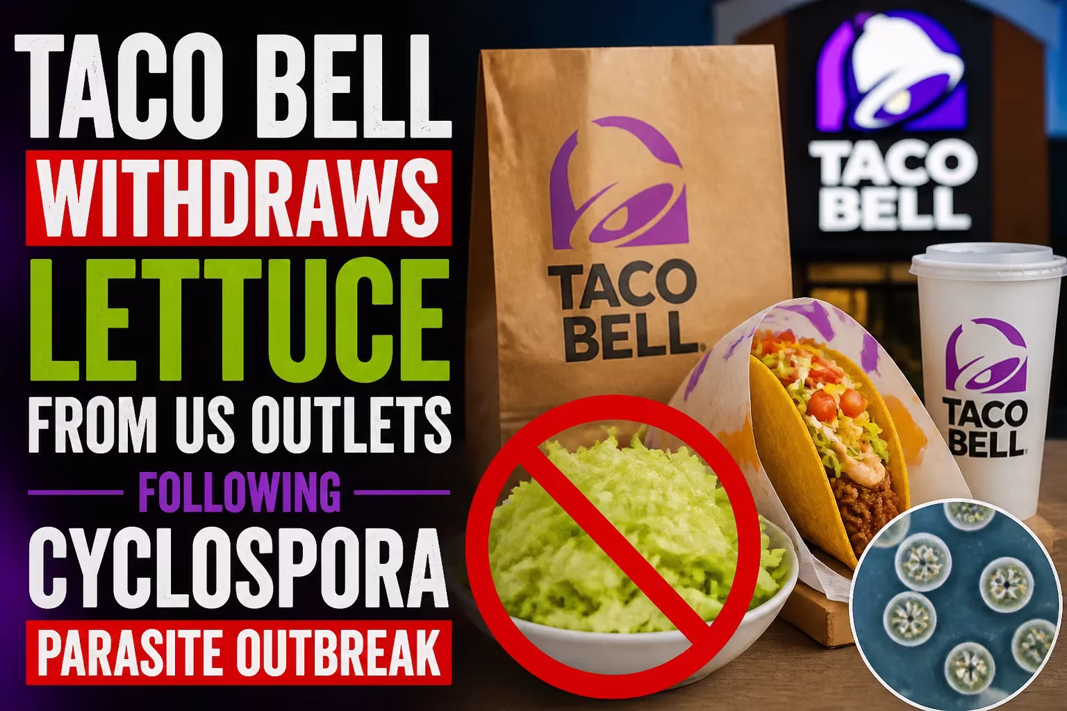 Taco Bell Withdraws Lettuce from US Outlets Following Cyclospora Parasite Outbreak