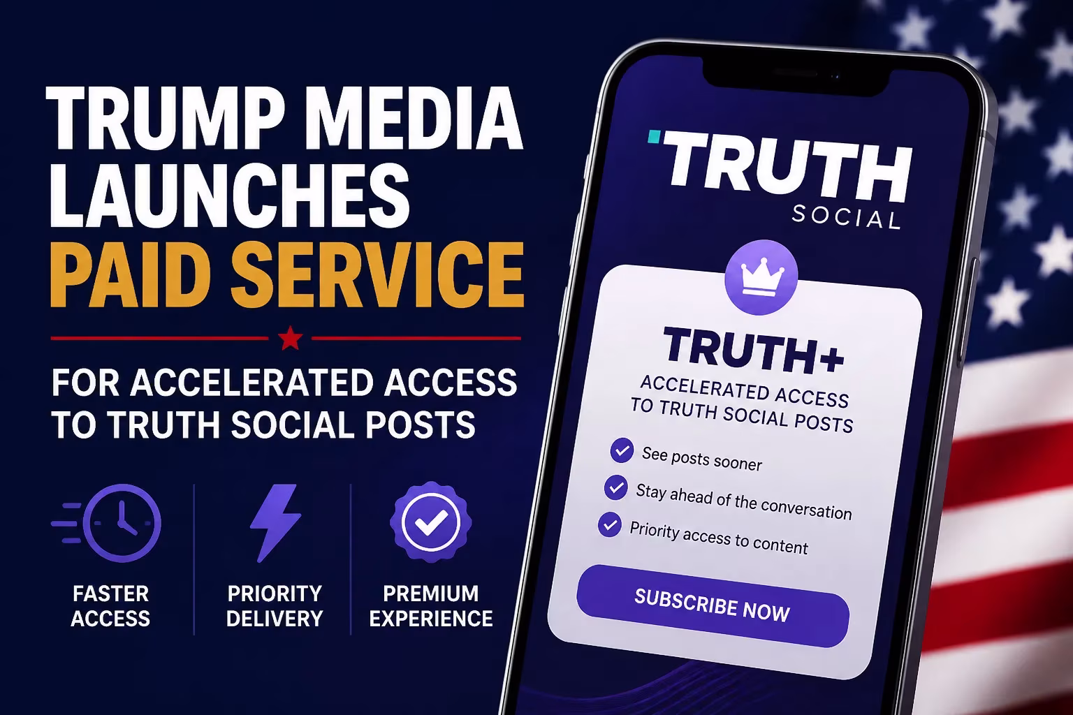 Truth Social paid service Truth+ offers accelerated access to posts. from Stockmark.it