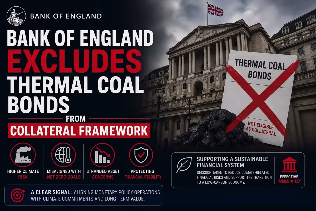 Bank of England Excludes Thermal Coal Bonds from Collateral Framework