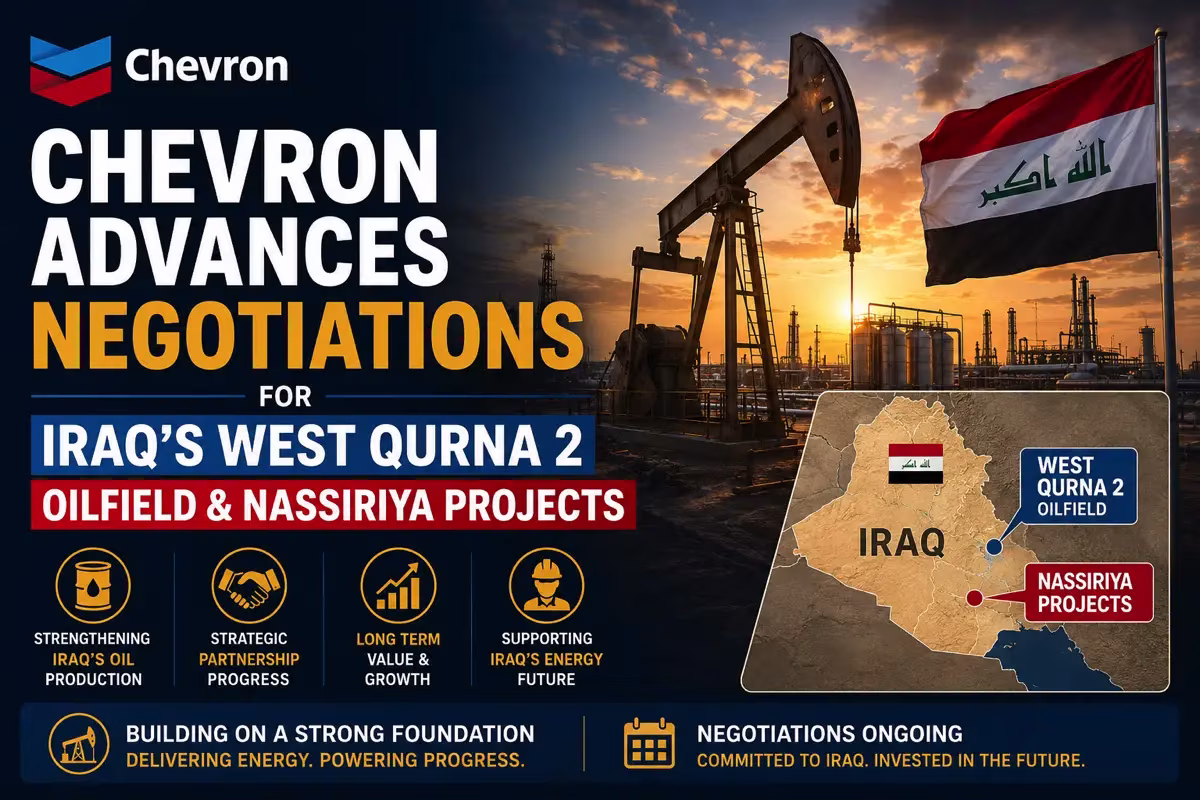 Chevron advances negotiations for Iraq's West Qurna 2 oilfield & Nassiriya projects. from Stockmark.it